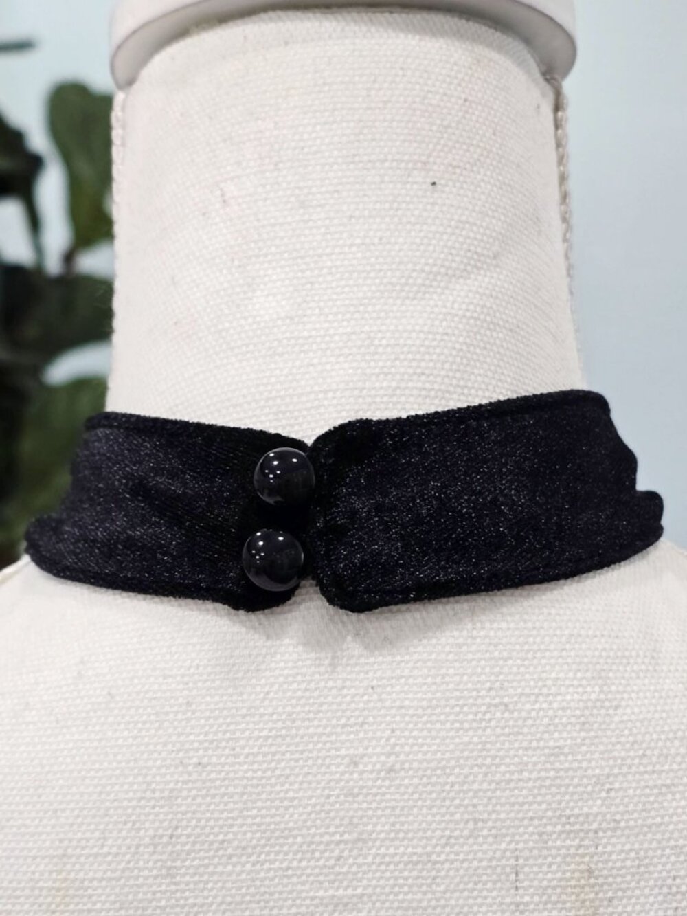 Velvet Halter Crop Top ✦ Gothic Black Strappy Deep‑Plunge ✦ Crescent Moon M NWT - Picture 6 of 10